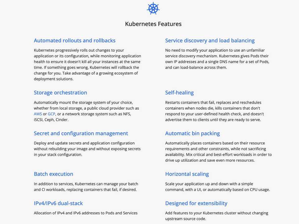 Kubernetes Features